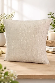 DOKUMA KREM RENK FİTİLLİ YUMUŞAK DOKULU 40*40 KIRLENT